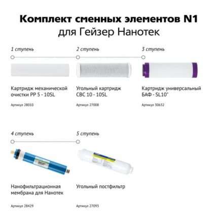 Гейзер N1 для Нанотек системы обратного осмоса